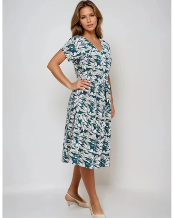 Rochie midi din viscoza, Verde