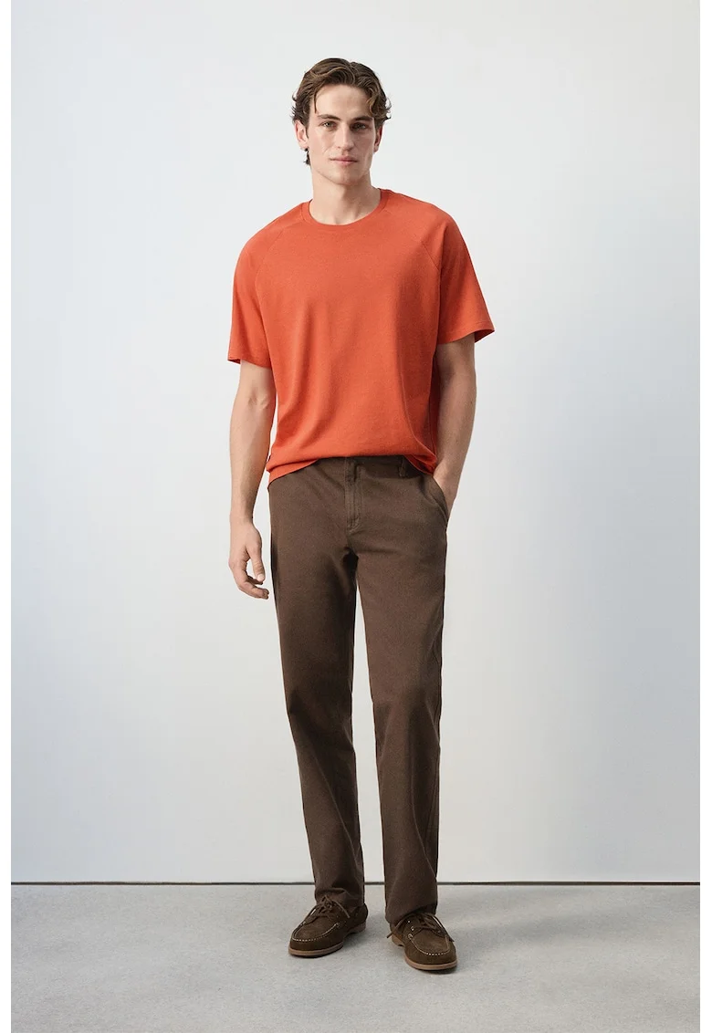 Tricou lejer de bumbac si in, Portocaliu