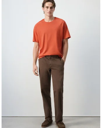 Tricou lejer de bumbac si in, Portocaliu