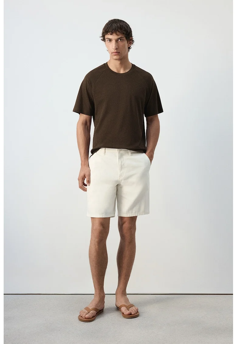 Tricou lejer de bumbac si in, Maro pamantiu