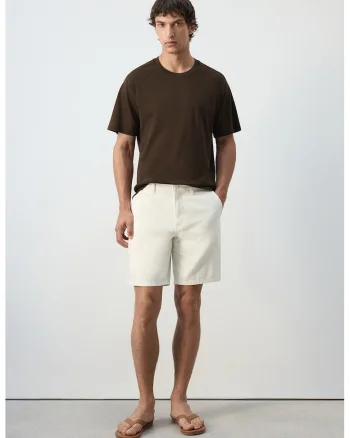 Tricou lejer de bumbac si in, Maro pamantiu