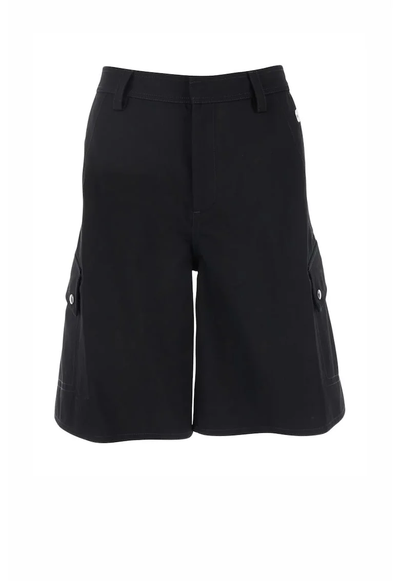 Pantaloni Scurti Cargo,  Bumbac, Negru