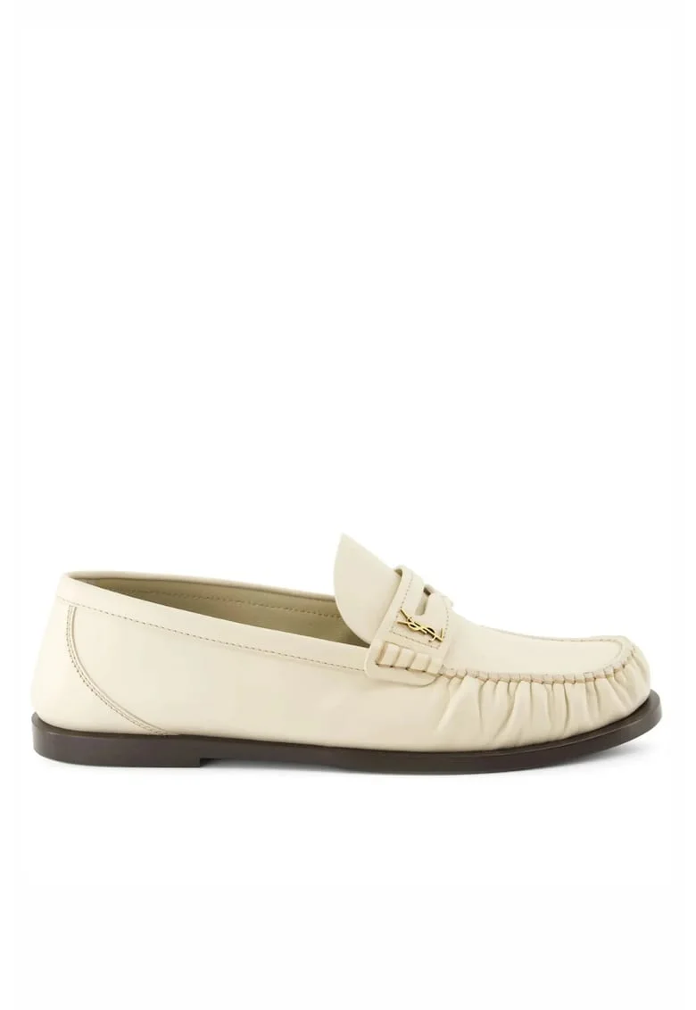 Pantofi dama,  logo-plaque leather, White