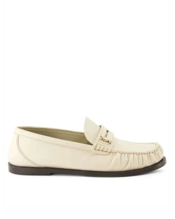 Pantofi dama,  logo-plaque leather, White