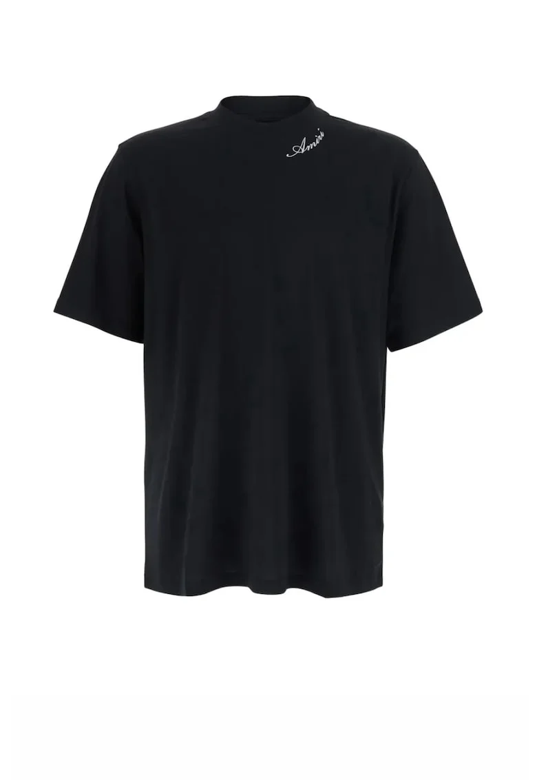 Tricou barbati,  Cotton logo-embroidered, Negru