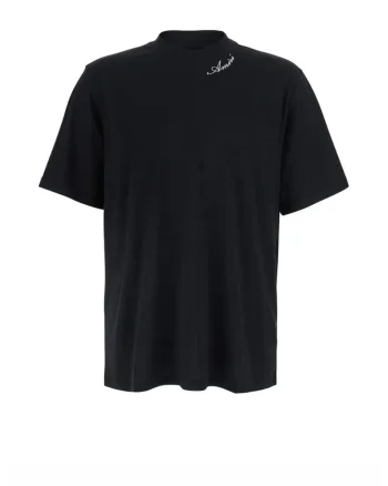 Tricou barbati,  Cotton logo-embroidered, Negru