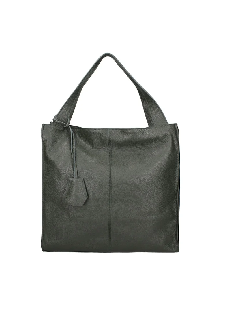 Geanta tote din piele Aelia, Verde inchis