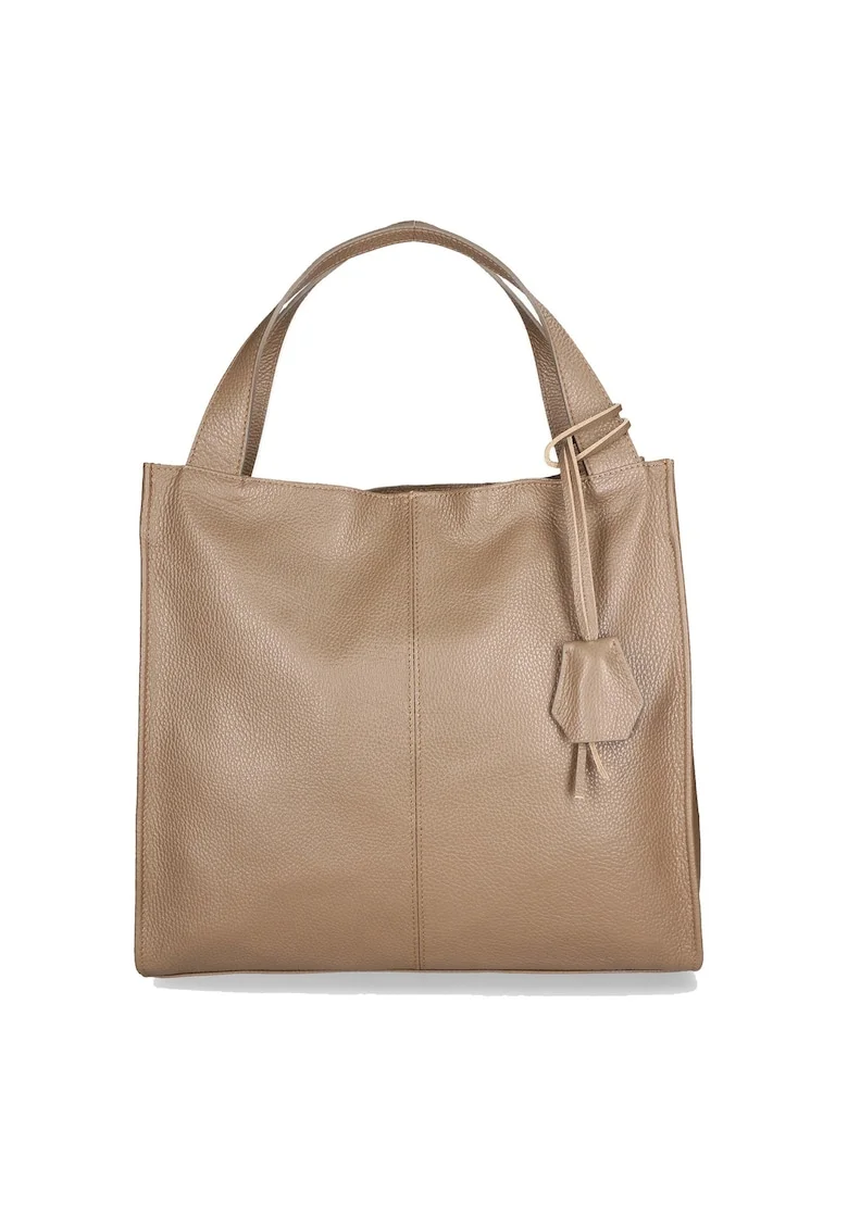 Geanta tote din piele Aelia, Maro taupe