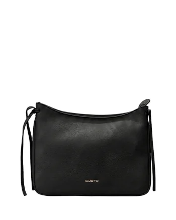 Geanta shopper din piele ecologica cu detaliu logo Elowen, Negru