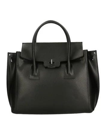 Geanta shopper de piele Dayana, Negru