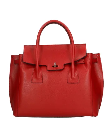 Geanta shopper de piele Dayana, Rosu inchis