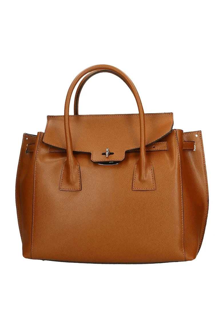 Geanta shopper de piele Dayana, Maro cognac