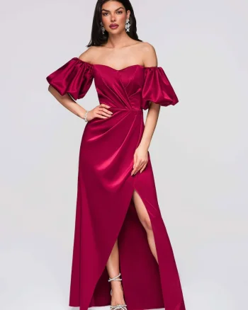 Rochie de seara maxi  LA-OM-DLR270, Visiniu