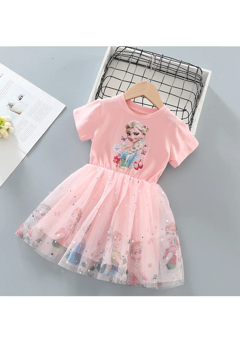 Rochita Roz Fetite cu Printese Livia, Multicolor