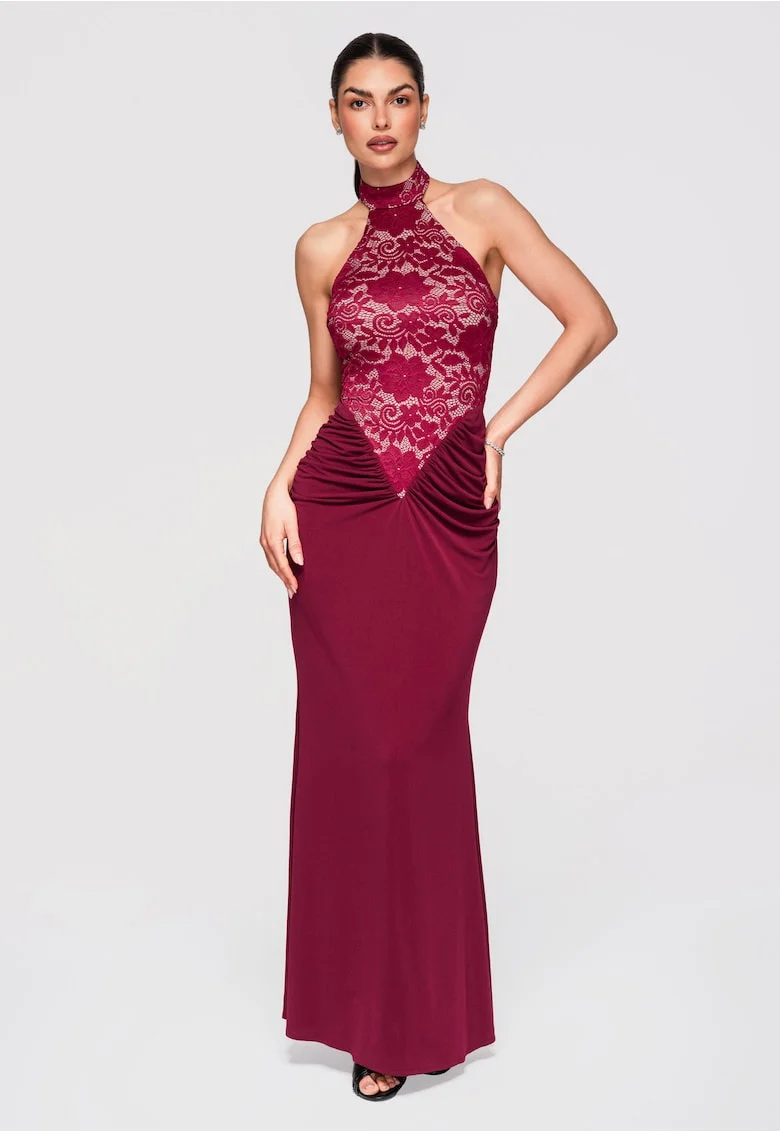 Rochie de seara maxi  LA-OM-DLR295, Visiniu