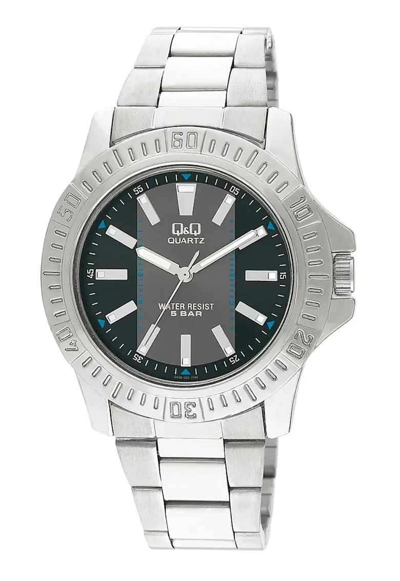 Ceas quartz cu logo pe cadran, Argintiu