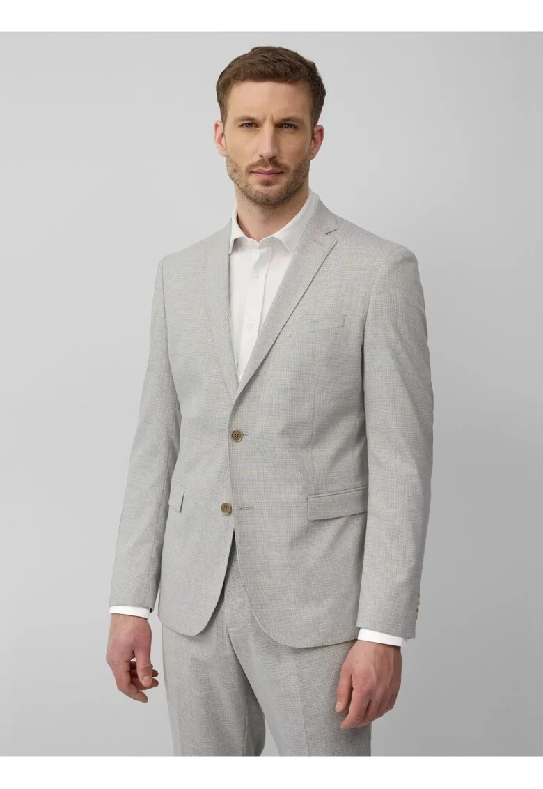 Sacou elegant barbati, croiala Slim fit, Gri deschis,