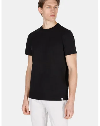Tricou din bumbac cu decolteu la baza gatului