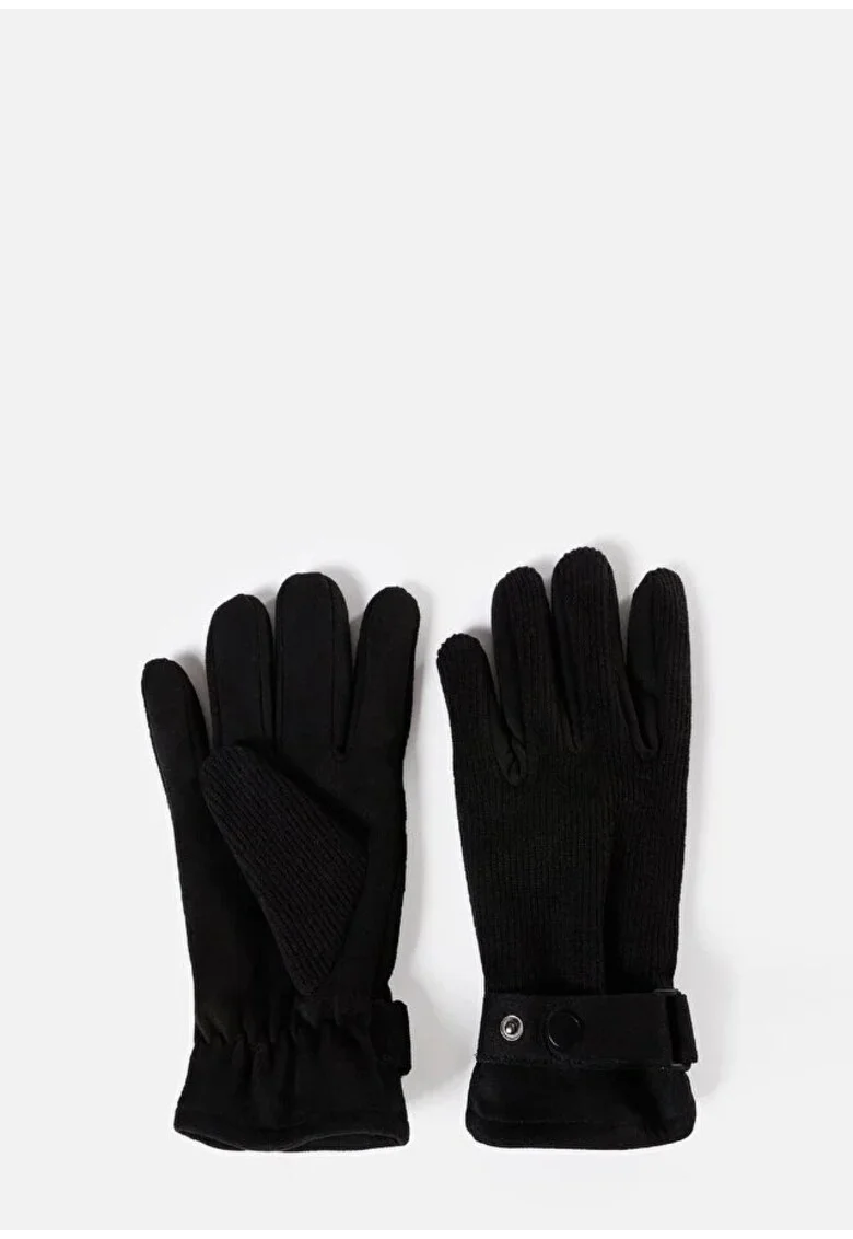 Manusi barbati  negru, modern fit, piele ecologica