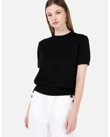 Pulover cu maneci scurte, Negru