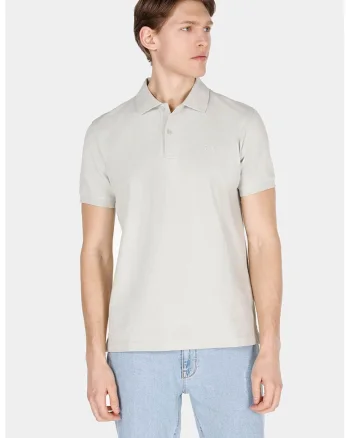 Tricou polo cu logo brodat, Verde pal
