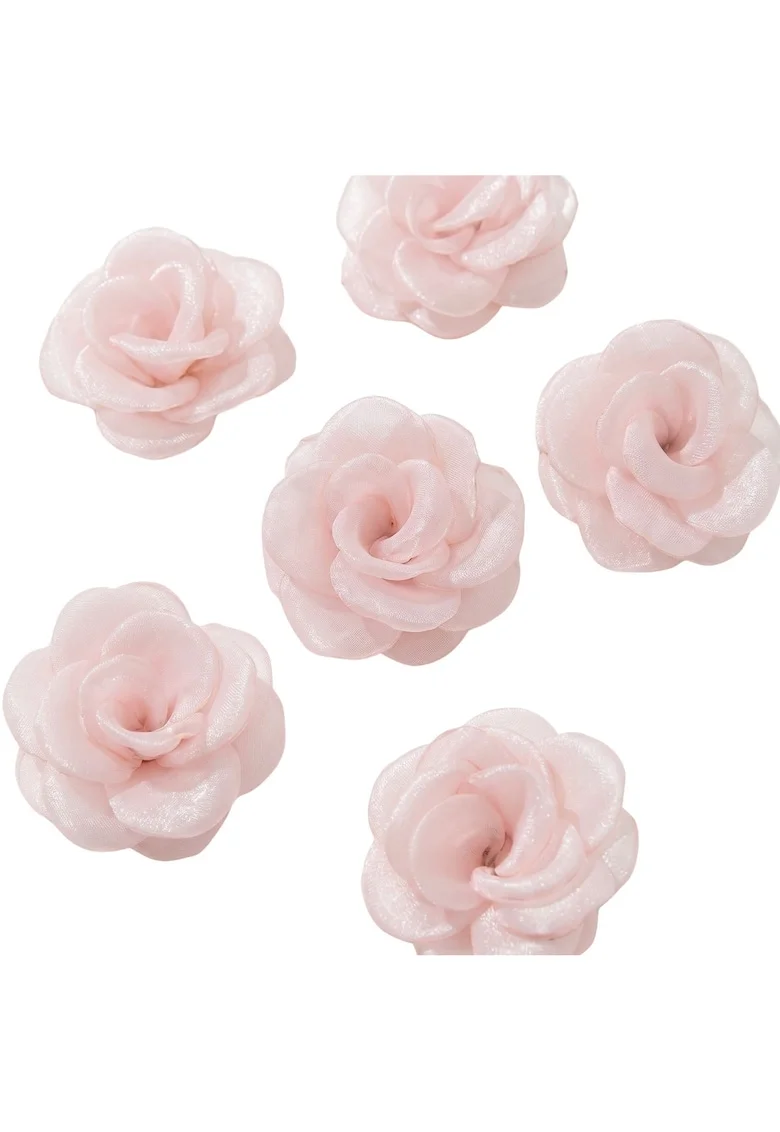 Agrafa par,  Organza, Roz