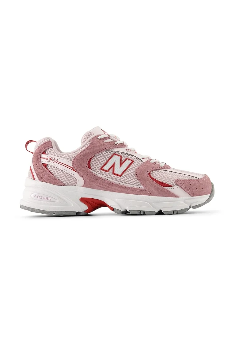 Pantofi sport 530 cu insertii din material textil, Roz pal/Roz prafuit