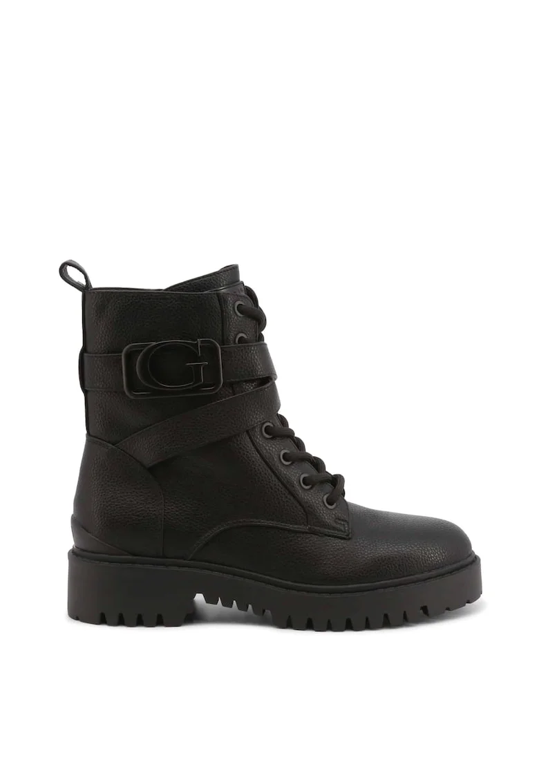 Botine  Toamna/Iarna, Material sintetic, Negru