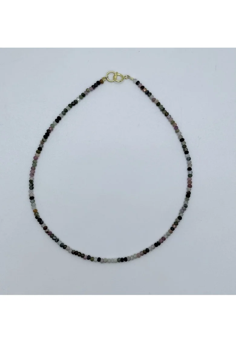 Bratara glezna, handmade, realizata din pietre semipretioase turmalina, accesorii argin925, lungime:25 cm