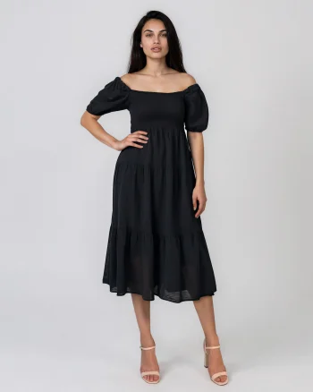 Rochie largă cu elastic la bust și spate bleumarin - Unica S-L