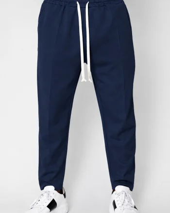 Pantaloni lungi cu snur usor conic Navy