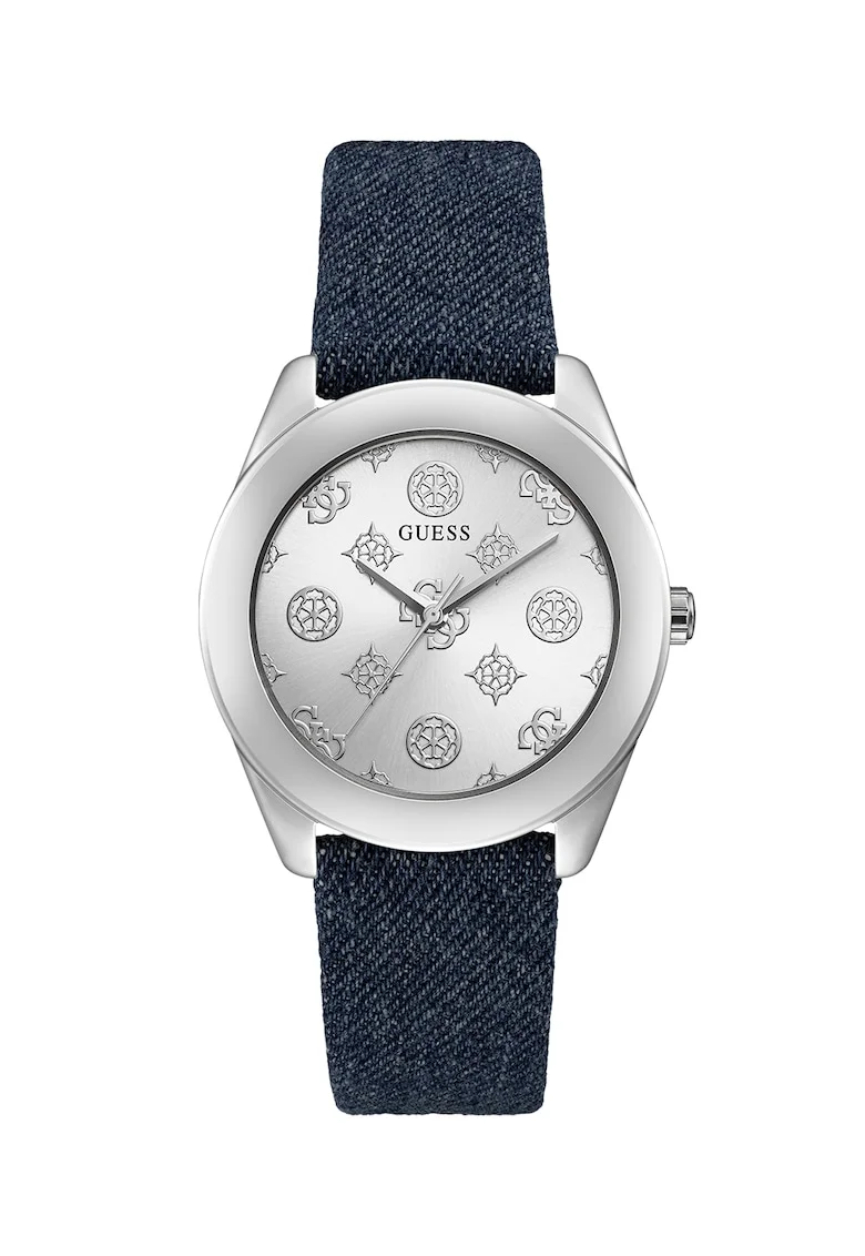 Ceas quartz cu o curea cu aspect de denim, Albastru prafuit