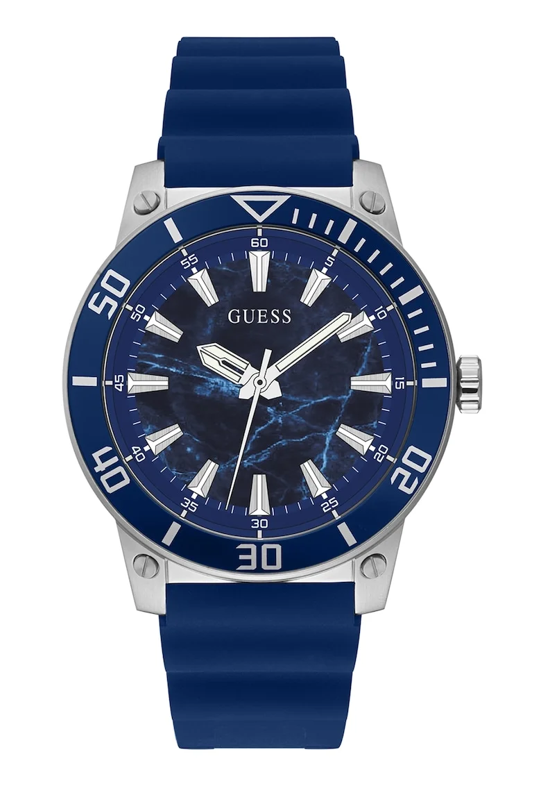 Ceas quartz cu o curea din silicon, Albastru inchis