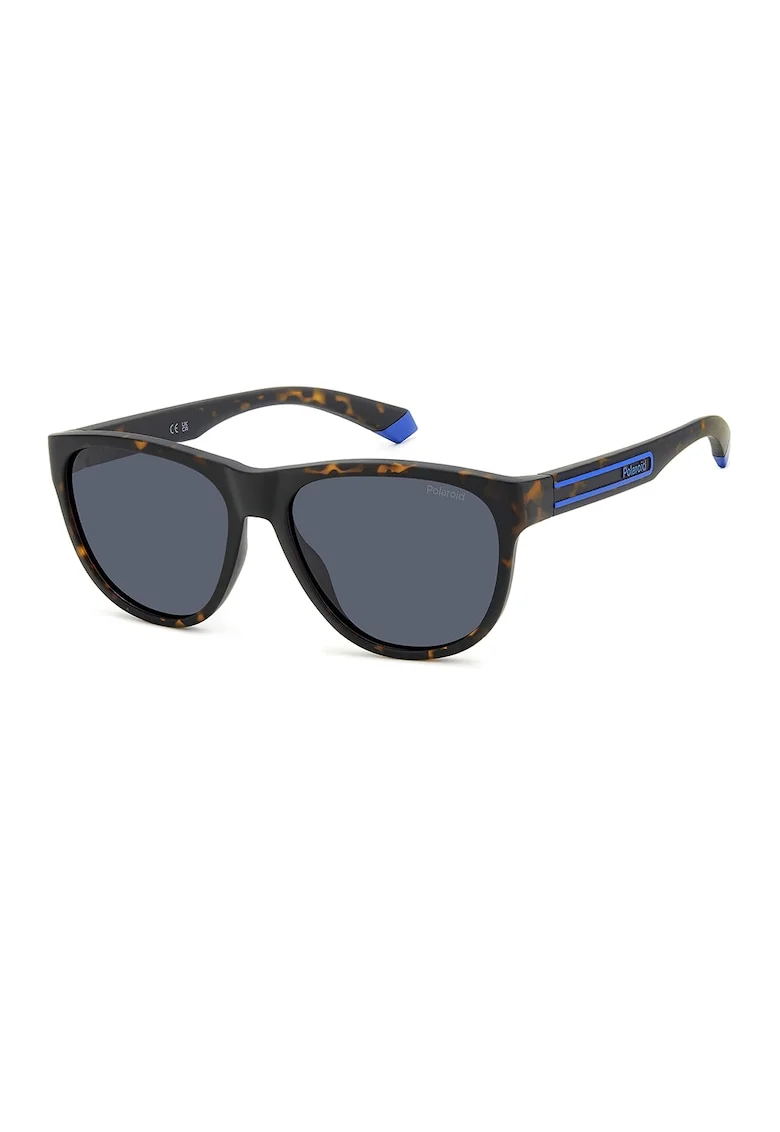 Ochelari de soare unisex, lentile polarizate, Negru/Caramel