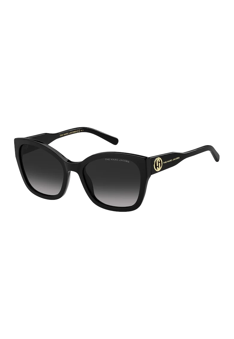 Ochelari de soare ovali cu lentile in degrade, Auriu/Negru