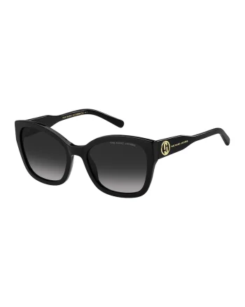 Ochelari de soare ovali cu lentile in degrade, Auriu/Negru