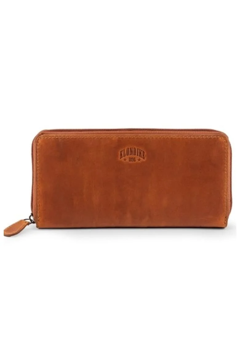 Portofel dama,  seria Viola, KD1045-04, 10 x 2.5 x 20.5 cm, piele naturala, cognac