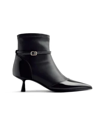 Botine cu toc kitten Caspian, Negru