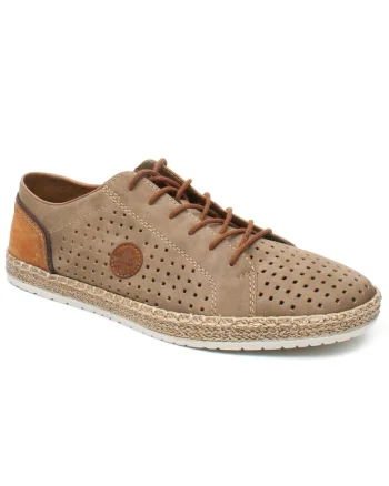 Pantofi barbati perforati B5213 64 maro nubuk, Maro