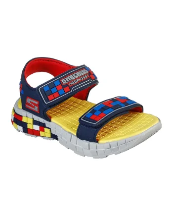 Sandale cu logo Mega-Craft, Rosu/Bleumarin