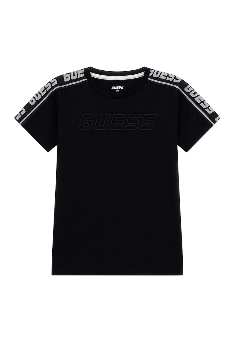 Tricou cu logo, Negru/Coral/Alb optic