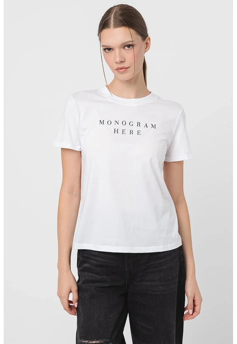 Tricou cu text, Alb