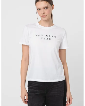 Tricou cu text, Alb