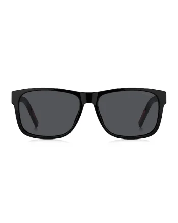 Ochelari de soare patrati cu lentile uni, Negru