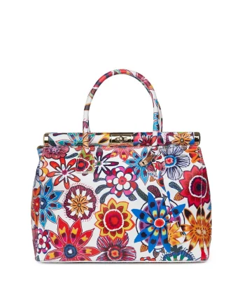 Geanta din piele cu flori Gioia model FF5