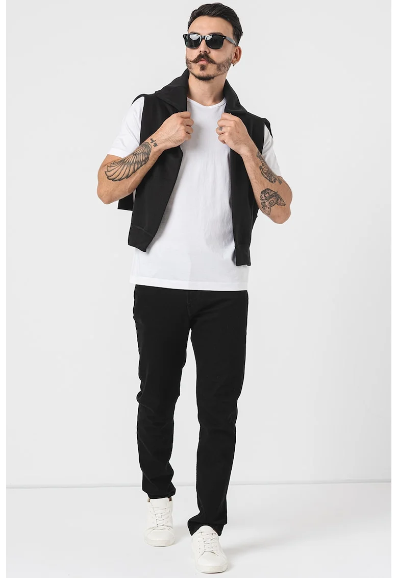 Tricou din amestec de bumbac organic, Alb optic