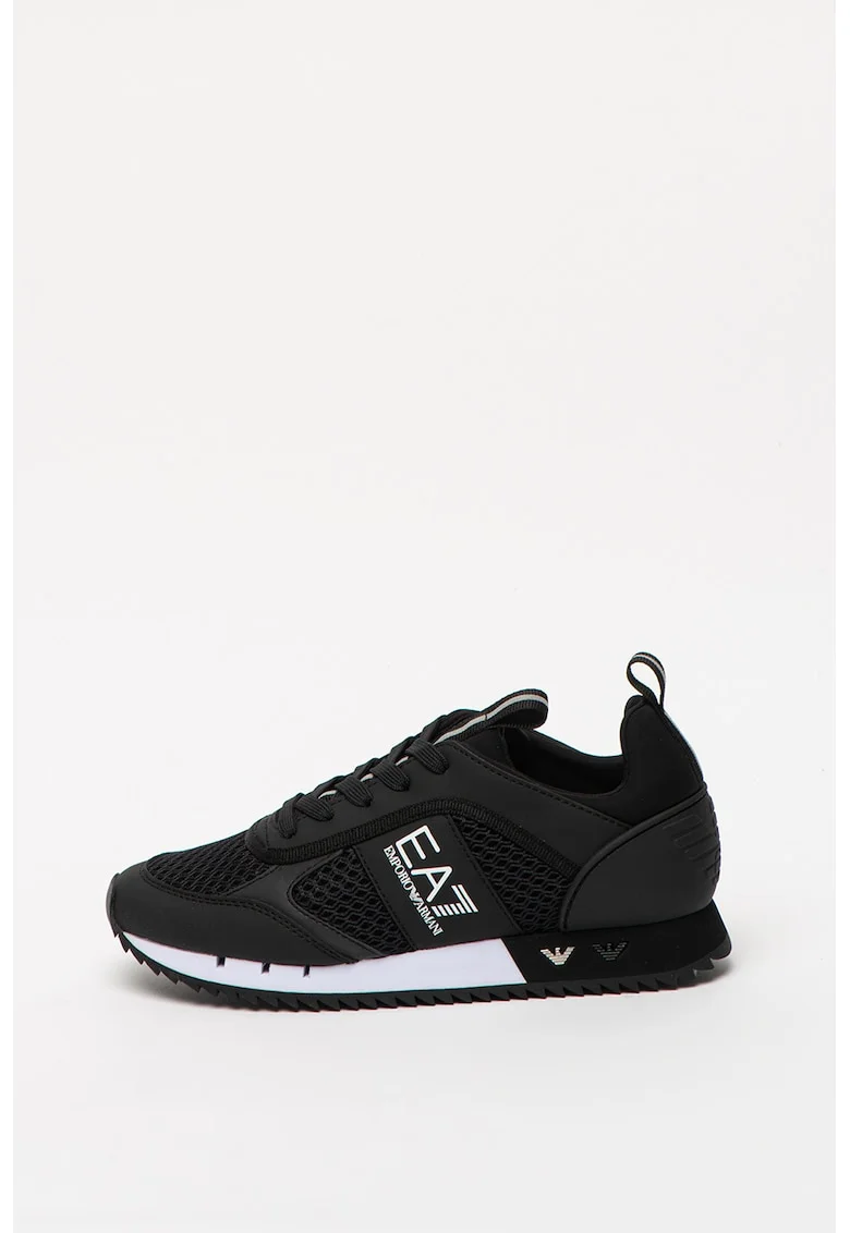 Pantofi sport unisex de plasa cu insertii de piele ecologica