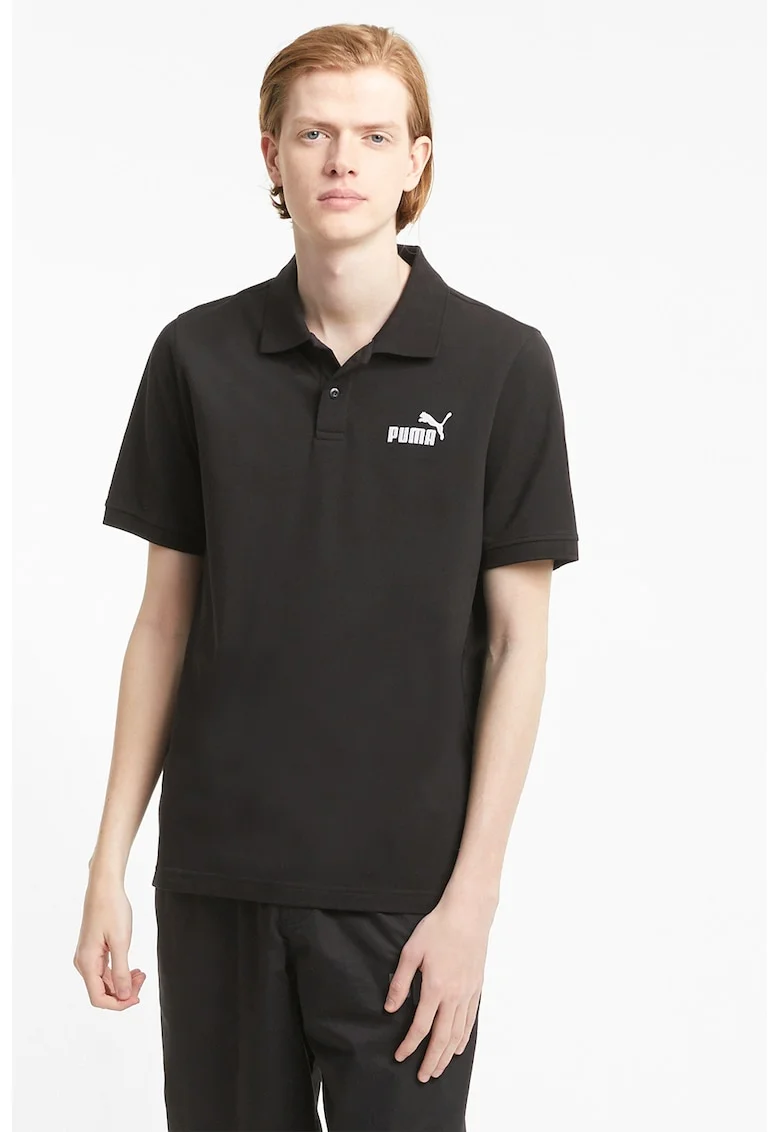 Tricou polo regular fit Essentials, Negru