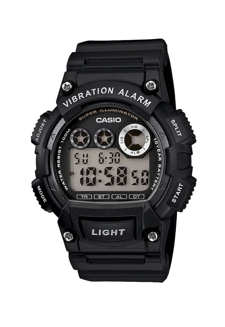 Ceas cronograf digital cu lumina de fundal, Negru