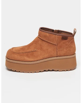 Ghete de piele intoarsa Cityfunc Ultra Mini, Caramel